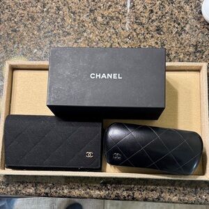 CHANEL Black Sunglasses Cases and Box